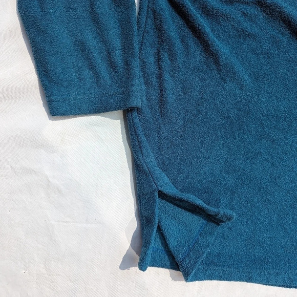 Vintage Great Lakes Country Teal 1/4 Zip Up Sweater - Size Medium Woman - Picture 3 of 5
